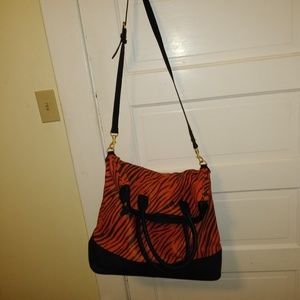 Orange zebra bag
